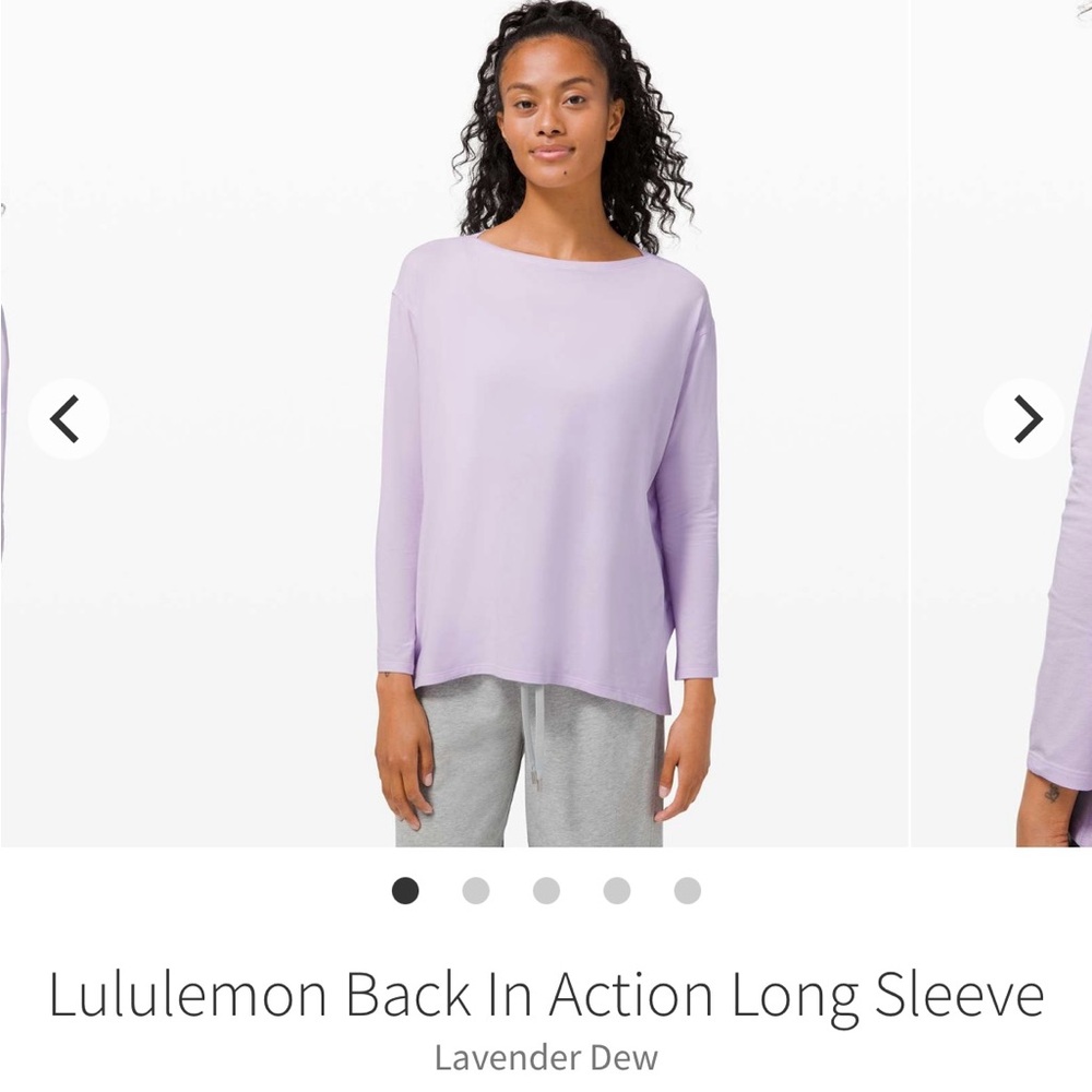 Lululemon Back In Action Long Sleeve - size 6